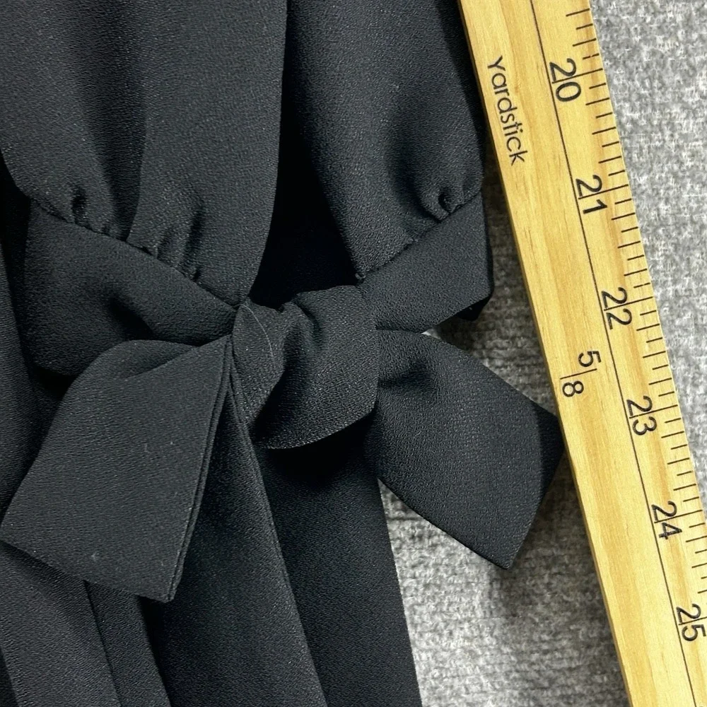 Banana Republic Shift Dress Women Size 4 Black Bow Cuff Casual